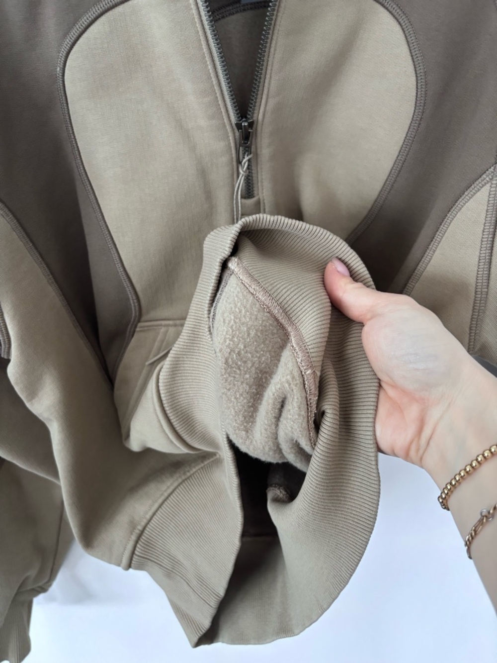 Lululemon Relaxed-Fit Half Zip SLNSH Collection in Nomad/Sheer Oak | Sz Small - Picture 4 of 7